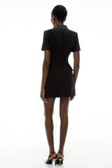 Daniella Black DoubleBreasted Embroidered Blazer Dress