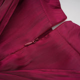 Danuta Burgundy Ruched Pleated Maxi Dress