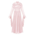 Danuta Pink Ruched Pleated Maxi Dress