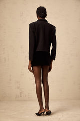 Daphne Blazer - Peak Lapels - Crystal Embellishment - Buttoned Sleeves