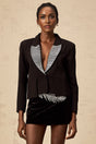 Daphne Blazer - Peak Lapels - Crystal Embellishment - Buttoned Sleeves