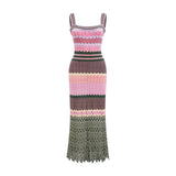 Daphné contrastcolor knitted midi dress