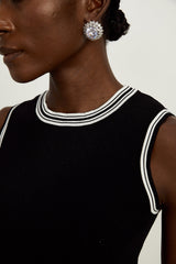 Daphné contrasttrim cardigan  vest top  skirt matching set
