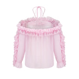 Darcy pink strapless semisheer top