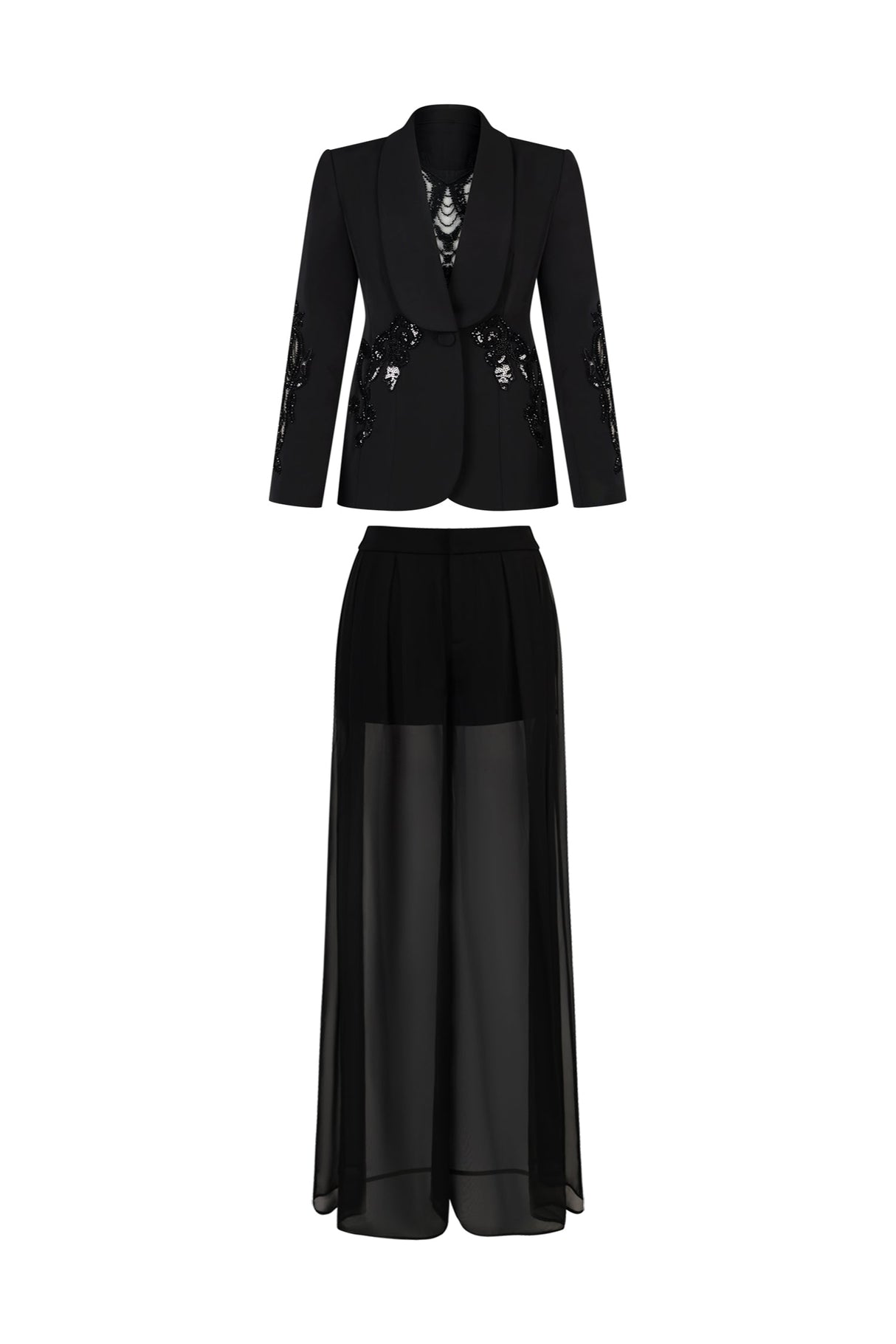 Dayana Black Sequin V-Neck Maxi Dress