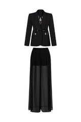 Dayana Black Sequin V-Neck Maxi Dress