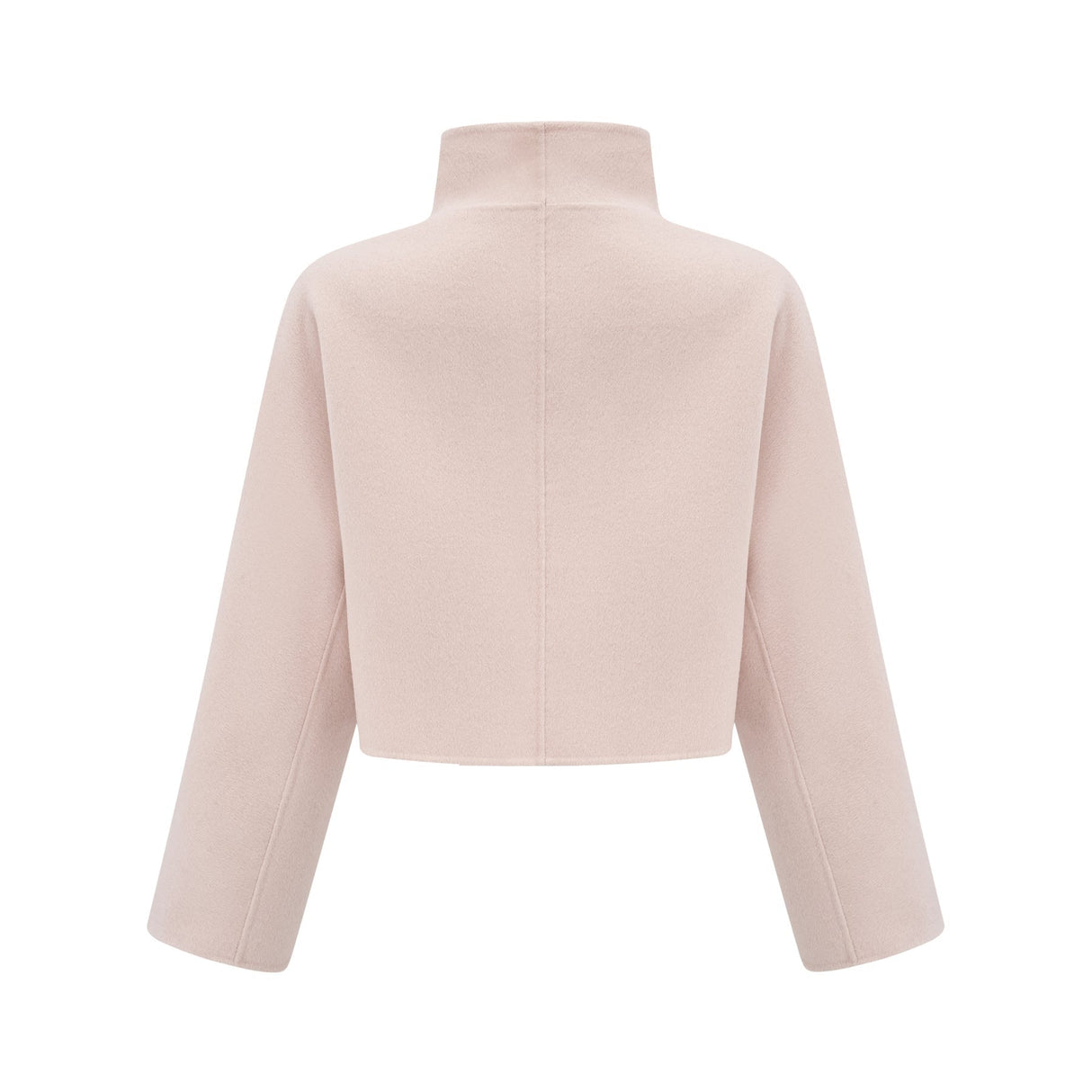 Dayana Coat - Faux fur detailing - Mock neck - Crystal - embellished buttons - Cropped