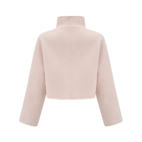 Dayana Coat - Faux fur detailing - Mock neck - Crystal - embellished buttons - Cropped