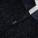Dayana Maxi Dress Navy Blue Detachable Skirt Crystal Buttons