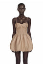 Deborah Champagne Sweetheart Pleated Mini Dress