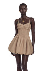 Deborah Champagne Sweetheart Pleated Mini Dress