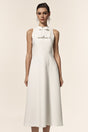 Delia White Bowknot Midi Dress for Women