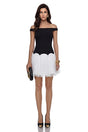 Delilah Black Color Block Pleated Mini Dress