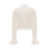 Delilah Top - Long Sleeves - Mock Neck - Ruffled Trim