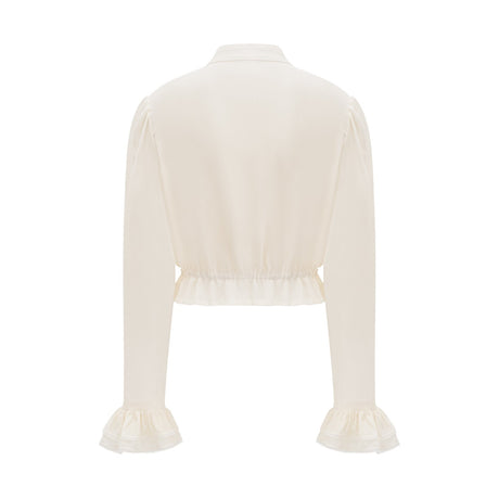 Delilah Top - Long Sleeves - Mock Neck - Ruffled Trim