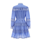 Delizia Mini Dress - Long Sleeves - Mock Neck - Cut - out Design - Belted Waist