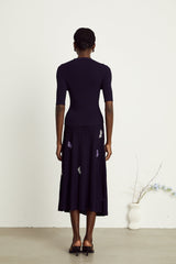 Delphine butterfly ribbedknit top  skirt matching set