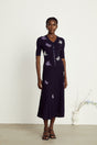 Delphine butterfly ribbedknit top  skirt matching set