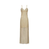 Delphine crystalembellished gold midi dress