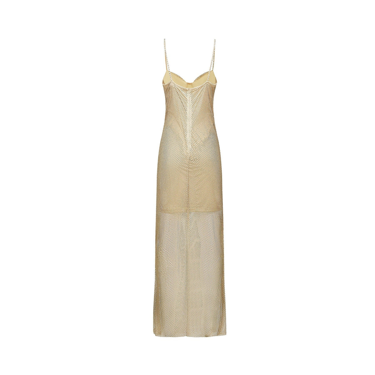 Delphine crystalembellished gold midi dress