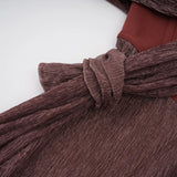 Delphine ribbondesign corset maxi dress in Brown