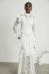 Delphine ruffled cutout top  skirt matching set
