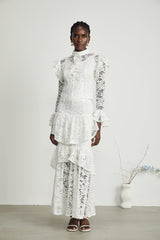 Delphine ruffled cutout top  skirt matching set