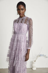 Delphine semisheer layered midi dress