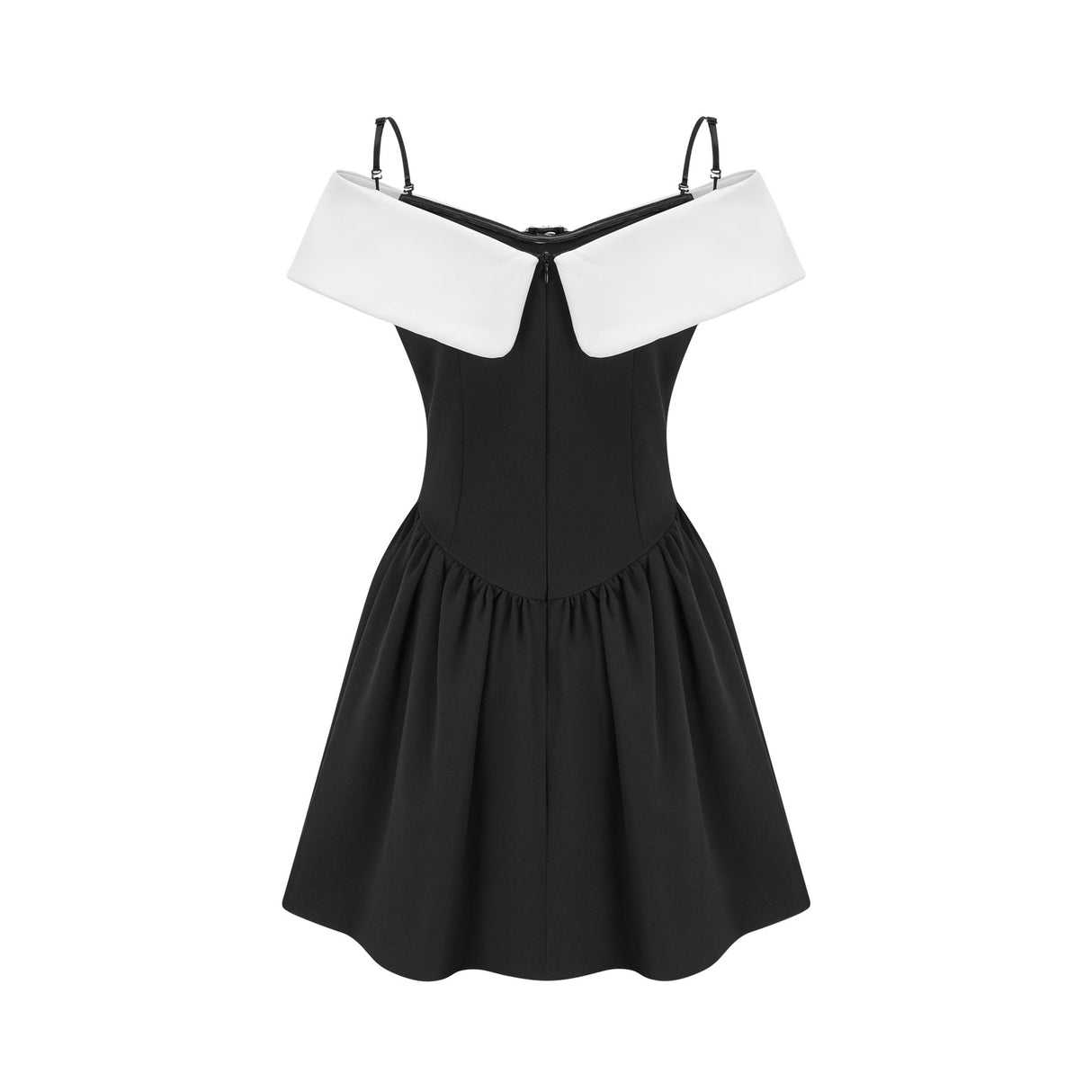 Deniece offtheshoulder black mini dress