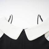 Deniece offtheshoulder black mini dress