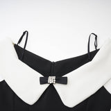 Deniece offtheshoulder black mini dress