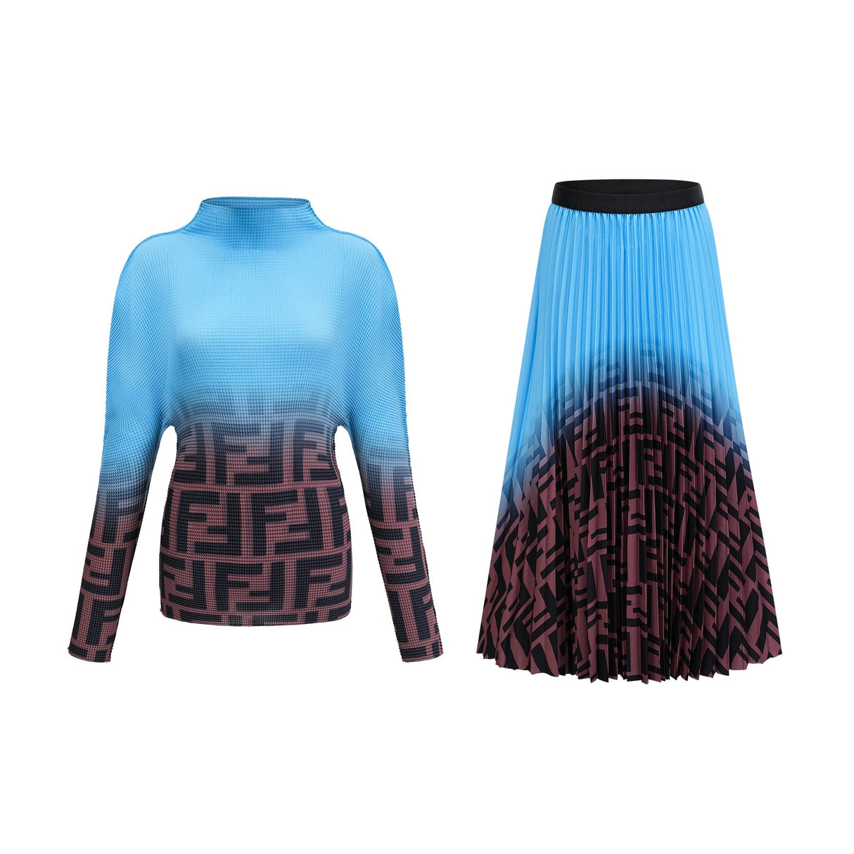 Désirée colorblock pleated top  skirt matching set