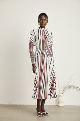 Désirée lineprint stretch top  skirt matching set