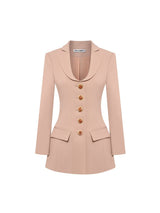 Diana Blazer Dress - Tailored Silhouette - Decorative Buttons - Flap Pockets - All - Day Comfort