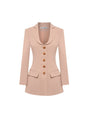 Diana Blazer Dress - Tailored Silhouette - Decorative Buttons - Flap Pockets - All - Day Comfort