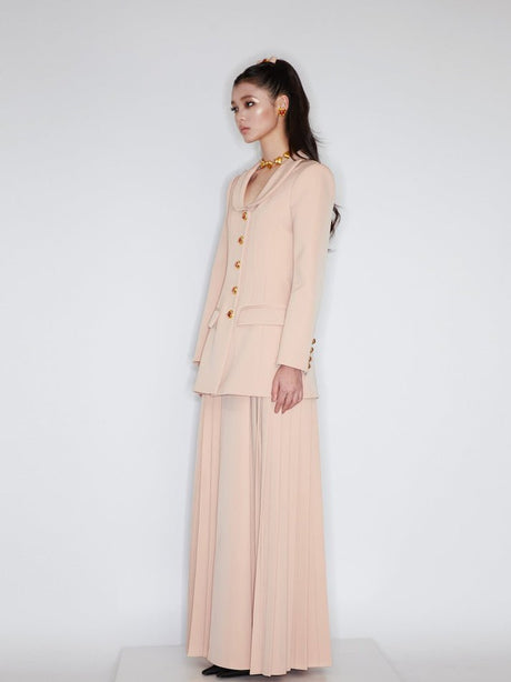 Diana Blazer Dress - Tailored Silhouette - Decorative Buttons - Flap Pockets - All - Day Comfort