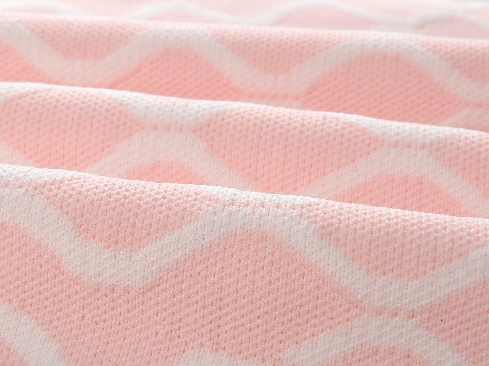 Diana Dress - A - Line Silhouette - Abstract Wavy Pattern - Tailored for Hourglass Shape - Square Neckline