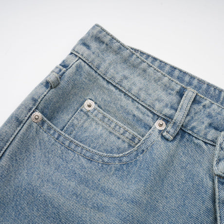 Diana Jeans - Strap Detailing - Whiskering Effect - Off - Center Button Fastening - Five Pockets