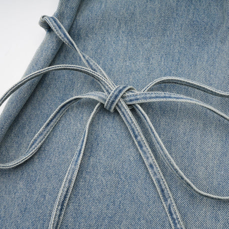 Diana Jeans - Strap Detailing - Whiskering Effect - Off - Center Button Fastening - Five Pockets