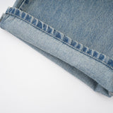 Diana Jeans - Strap Detailing - Whiskering Effect - Off - Center Button Fastening - Five Pockets