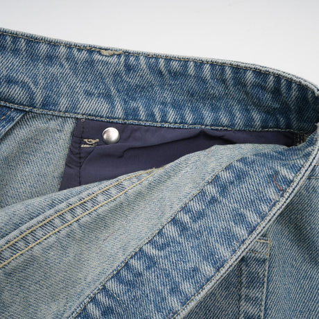 Diana Jeans - Strap Detailing - Whiskering Effect - Off - Center Button Fastening - Five Pockets