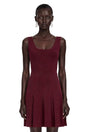 Diane Burgundy Beading Embellished Ruffled Mini Dress