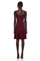 Diane Burgundy Beading Embellished Ruffled Mini Dress