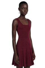 Diane Burgundy Beading Embellished Ruffled Mini Dress