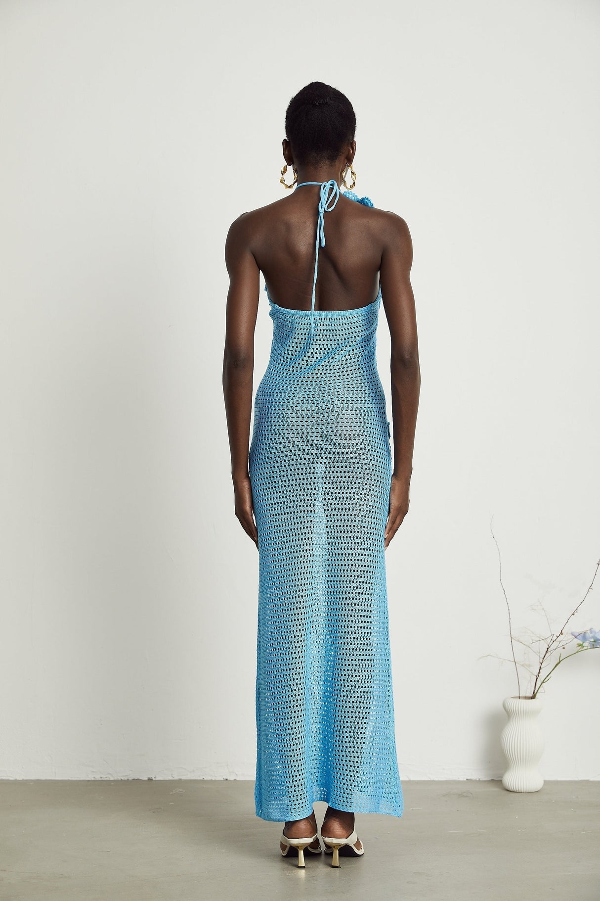 Diane crochet fauxflower embellished maxi dress
