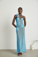 Diane crochet fauxflower embellished maxi dress