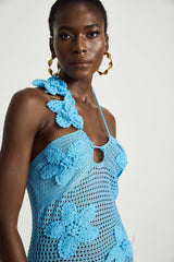 Diane crochet fauxflower embellished maxi dress