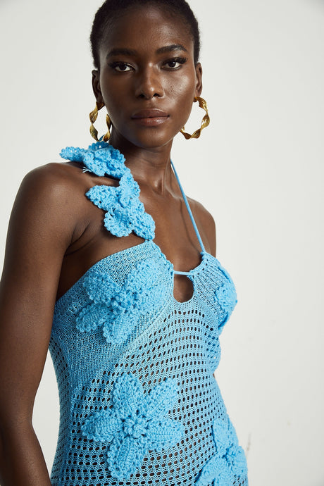 Diane crochet fauxflower embellished maxi dress