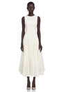 Dilek White Sleeveless Pleated Maxi Dress