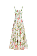 Diletta White Floral Maxi Dress for Women